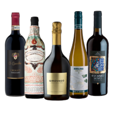 Appasimento Puglia rosso, Vitis Nostra negroamaro, La Gracchie chianti, Rebgarten riesling of Girovago spumante